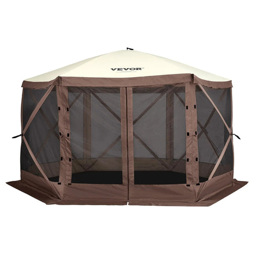 12x12ft Pop-Up Screen Canopy Tent with Mesh Windows & Carry Bag